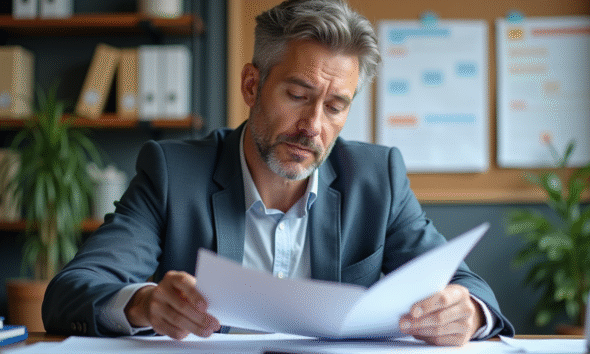 Homme d'affaires en réunion de travail dans un bureau