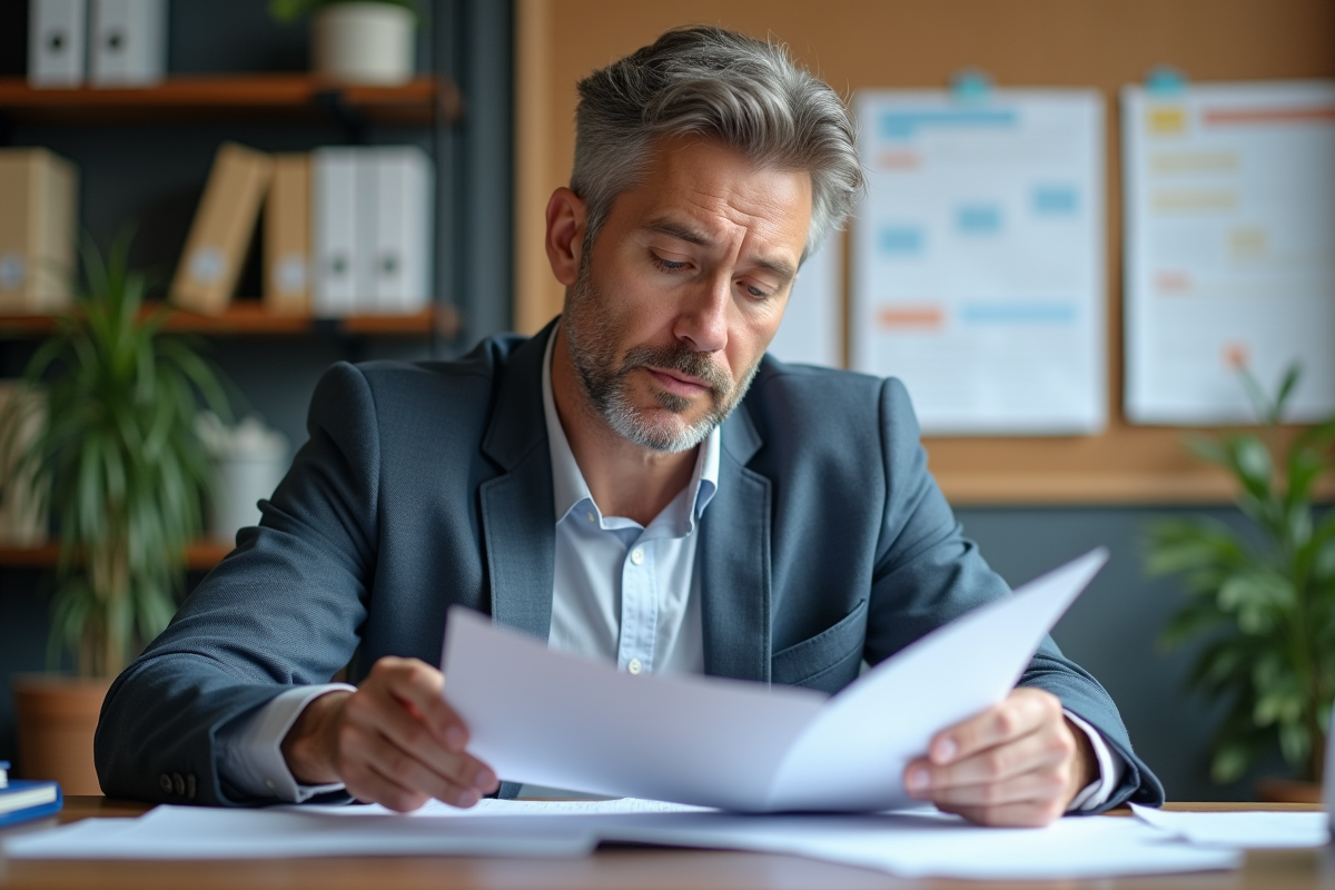 Homme d'affaires en réunion de travail dans un bureau